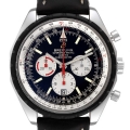 Breitling Navitimer Chronomatic Black Dial Black Strap Steel Mens Watch A14360