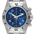 Breitling SuperOcean Blue Dial Chronograph II Mens Watch A13341 Box Card