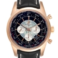 Breitling Transocean Chronograph Unitime Rose Gold Mens Watch RB0510 Box Papers