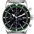 Breitling SuperOcean Heritage Chronograph LE Green Bezel Watch A13320 Box Papers