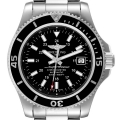 Breitling Superocean II Black Dial Steel Mens Watch A17365 Box Papers