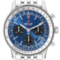 Breitling Navitimer 01 Blue Dial Steel Mens Watch AB0121 Box Papers