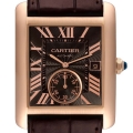 Cartier Tank MC Rose Gold Brown Dial Brown Strap Mens Watch W5330002