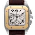 Cartier Santos 100 Steel Yellow Gold Chronograph Mens Watch W20091X7 Cartier Santos 100 Steel Yellow Gold Chronograph Mens Watch W20091X7