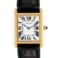 Cartier Tank Solo Small Yellow Gold Steel Silver Dial Ladies Watch W1018755