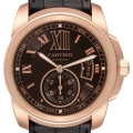 Cartier Calibre Rose Gold Brown Dial Automatic Mens Watch W7100007