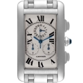 Cartier Tank Americaine Chronograph White Gold Mens Watch W26033L1