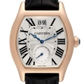 Cartier Tortue XL Silver Flinque Dial 18K Rose Gold Mens Watch W1556234 Cartier Tortue XL Silver Flinque Dial 18K Rose Gold Mens Watch W1556234