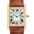 Cartier Tank Louis 18K Yellow Gold Brown Strap Mens Watch W1529756