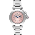 Cartier Miss Pasha Steel Pink Dial Ladies Watch W3140008