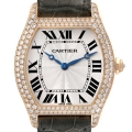 Cartier Tortue Rose Gold Diamond Grey Strap Ladies Watch WA503751 Cartier Tortue Rose Gold Diamond Grey Strap Ladies Watch WA503751