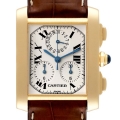 Cartier Tank Francaise Chronograph 18K Yellow Gold Mens Watch W5000556
