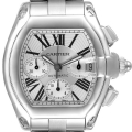 Cartier Roadster XL Chronograph Silver Dial Steel Mens Watch W62019X6