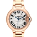Cartier Ballon Bleu 33 mm Automatic Rose Gold Silver Dial Ladies Watch WGBB0042