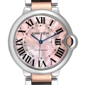Cartier Ballon Bleu 36mm Steel Rose Gold Mother of Pearl Ladies Watch W2BB0011