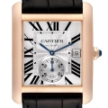 Cartier Tank MC Rose Collaborateur Gold Silver Dial Mens Watch W5330001