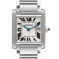 Cartier Tank Francaise Midsize Silver Dial Steel Ladies Watch W51003Q3 Papers