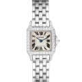 Cartier Santos Demoiselle White Gold Diamond Ladies Watch WF9005Y8 Box Papers