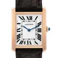 Cartier Tank Solo Large Rose Gold Steel Brown Strap Mens Watch W5200025 Papers