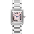 Cartier Tank Francaise Pink Mother of Pearl Steel Ladies Watch W51028Q3