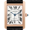 Cartier Tank Solo XL Rose Gold Silver Dial Mens Watch W5200026