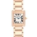 Cartier Tank Francaise Small Rose Gold Diamond Ladies Watch WE10456H Box Papers