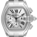 Cartier Roadster XL Chronograph Silver Dial Steel Mens Watch W62019X6 Box Papers