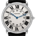 Cartier Ronde Louis White Gold Diamond Mens Watch WR000551
