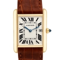 Cartier Tank Louis 18K Yellow Gold Brown Strap Mens Watch W1529756