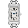 Cartier Tank Americaine White Gold Diamond Ladies Watch WB7018L1