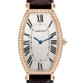 Cartier Tonneau Rose Gold Silver Dial Diamond Ladies Watch 2849