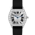 Cartier Tortue 18k White Gold Diamond Black Strap Ladies Watch WA507231 Cartier Tortue 18k White Gold Diamond Black Strap Ladies Watch WA507231