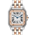 Cartier Panthere Medium Steel Rose Gold Diamond Ladies Watch W3PN0007 Box Card