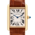 Cartier Tank Louis 18K Yellow Gold Brown Strap Mens Watch W1529756