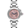 Cartier Miss Pasha Steel Pink Dial Ladies Watch W3140008 Box Papers