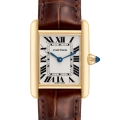 Cartier Tank Louis Small Yellow Gold Brown Strap Ladies Watch W1529856 Card