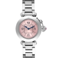 Cartier Miss Pasha Steel Pink Dial Ladies Watch W3140008 Box Papers