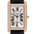 Cartier Tank Americaine Large Rose Gold Diamond Mens Watch WB704851