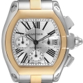 Cartier Roadster Chronograph Steel Yellow Gold Mens Watch W62027Z1 Box Papers