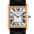 Cartier Tank Solo Large Yellow Gold Steel Black Strap Mens Watch W5200004