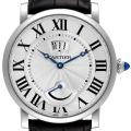 Cartier Rotonde Power Reserve Stainless Steel Mens Watch W1556369 Box Papers