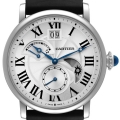 Cartier Rotonde Retrograde GMT Time Zone Steel Mens Watch W1556368 Box Papers