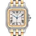 Cartier Panthere Jumbo Steel Yellow Gold Three Row Mens Watch 30834 Box Papers