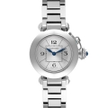 Cartier Miss Pasha Silver Dial Steel Ladies Watch W3140007