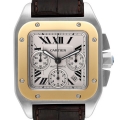 Cartier Santos 100 Steel Yellow Gold Chronograph Mens Watch W20091X7