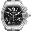 Cartier Roadster XL Chronograph Black Dial Mens Steel Watch W62007X6