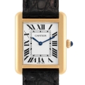 Cartier Tank Solo Small Yellow Gold Steel Silver Dial Ladies Watch W1018755