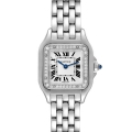 Cartier Panthere Small Steel Diamond Bezel Ladies Watch W4PN0007 Box Card