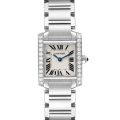 Cartier Tank Francaise Steel Diamond Ladies Watch W4TA0008 Box Papers