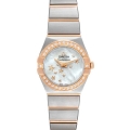 Omega Constellation Star Steel Rose Gold Diamond Ladies Watch 123.25.24.60.05.002